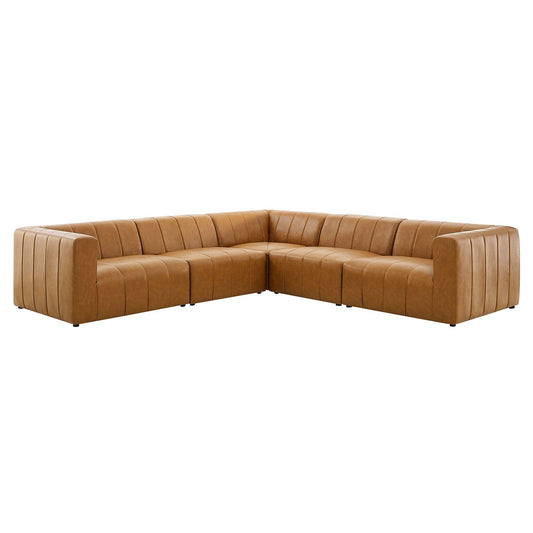 Bartlett Vegan Leather 5-Piece Sectional Sofa Tan EEI-4532-TAN