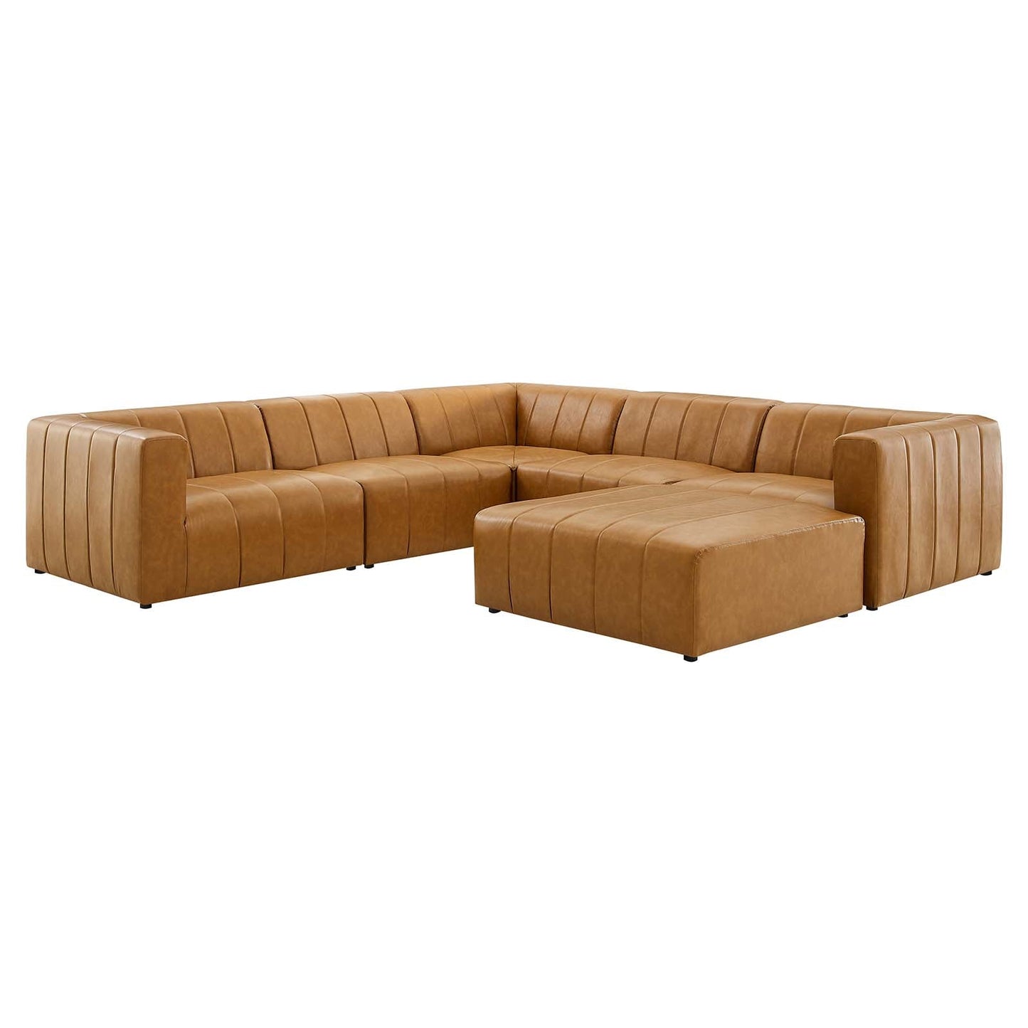 Bartlett Vegan Leather 6-Piece Sectional Sofa Tan EEI-4534-TAN