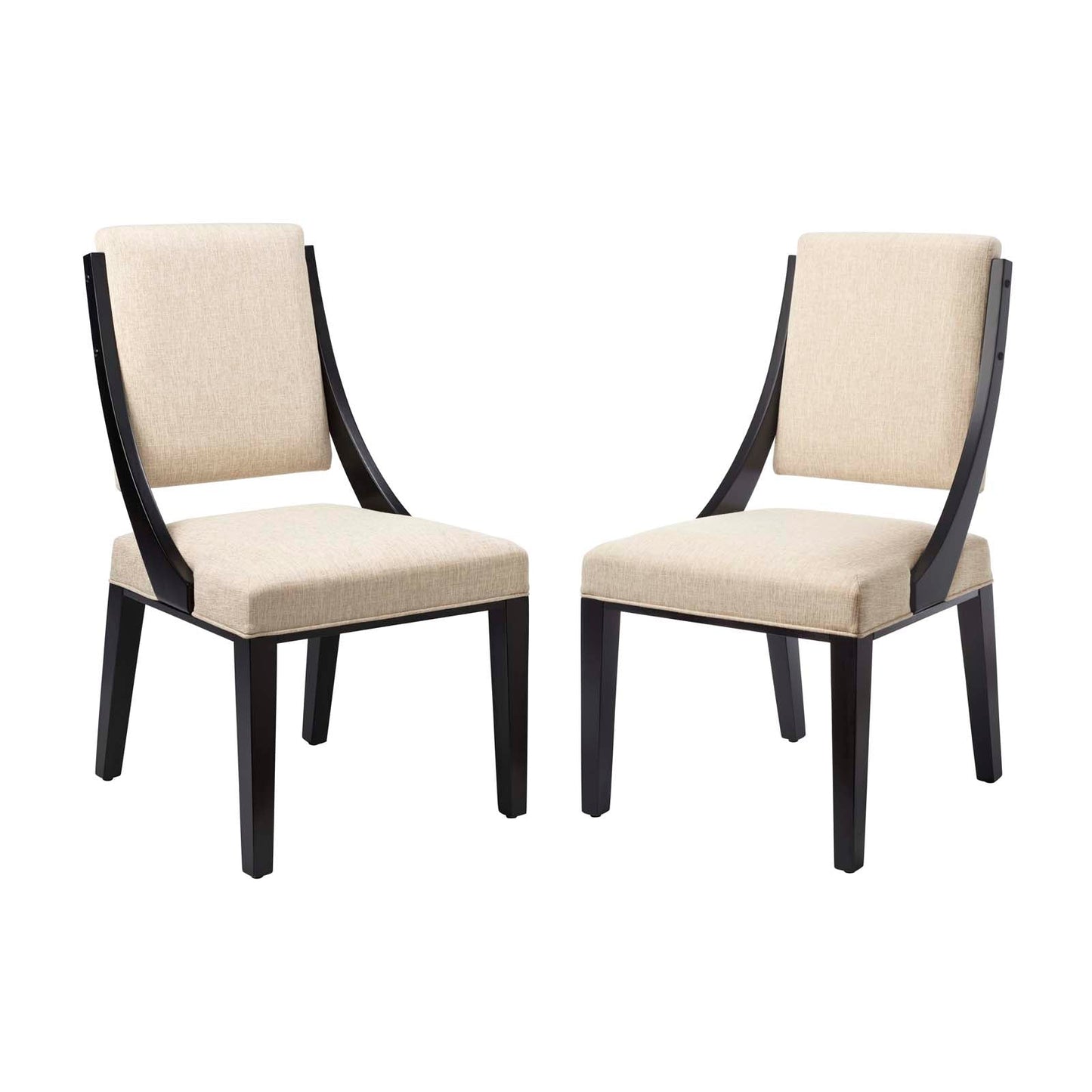 Cambridge Upholstered Fabric Dining Chairs - Set of 2 Beige EEI-4553-BEI