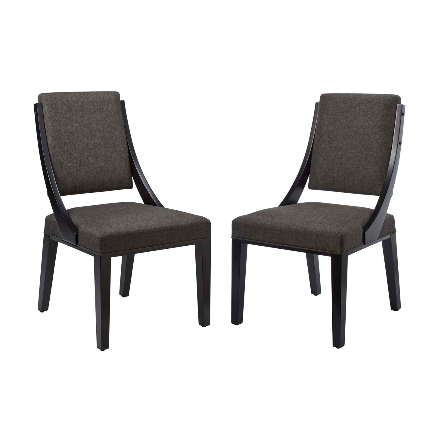 Cambridge Upholstered Fabric Dining Chairs - Set of 2 Gray EEI-4553-GRY