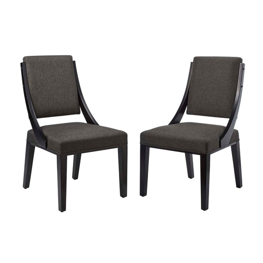 Cambridge Upholstered Fabric Dining Chairs - Set of 2 Gray EEI-4553-GRY