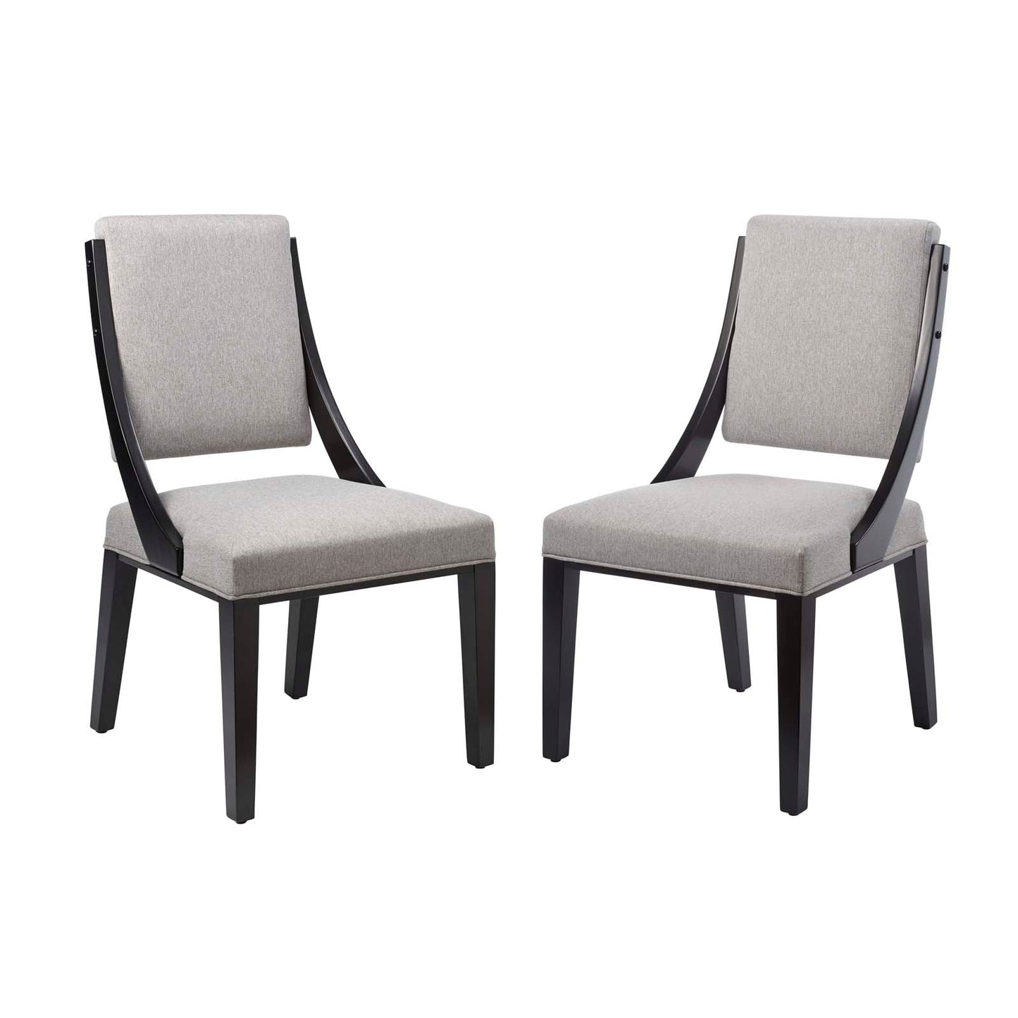 Cambridge Upholstered Fabric Dining Chairs - Set of 2 Light Gray EEI-4553-LGR