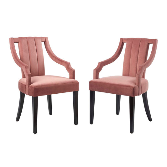 Virtue Performance Velvet Dining Chairs - Set of 2 Dusty Rose EEI-4554-DUS