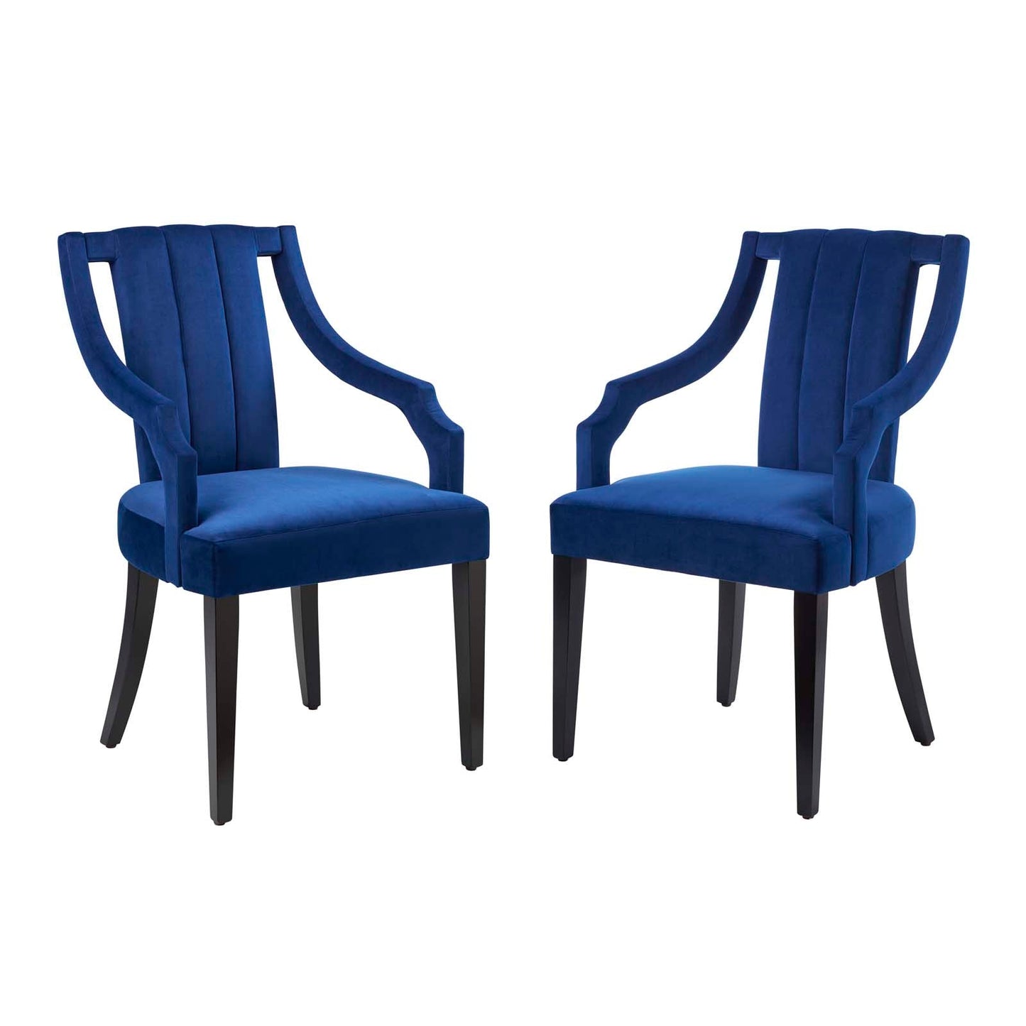 Virtue Performance Velvet Dining Chairs - Set of 2 Navy EEI-4554-NAV