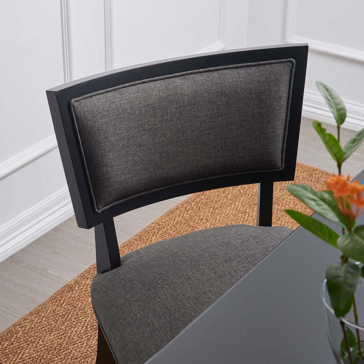 Pristine Upholstered Fabric Dining Chairs - Set of 2 Gray EEI-4557-GRY