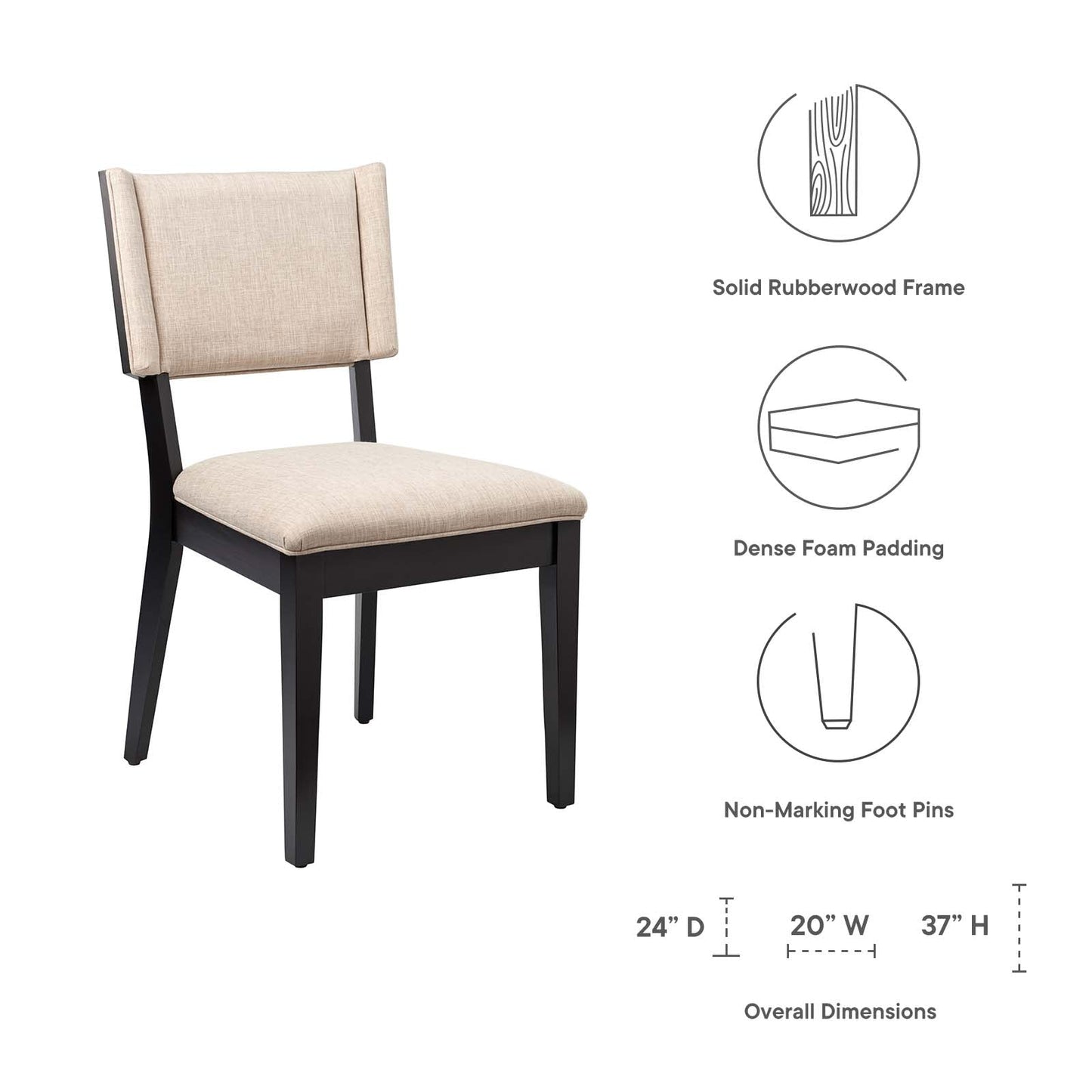 Esquire Dining Chairs - Set of 2 Beige EEI-4559-BEI