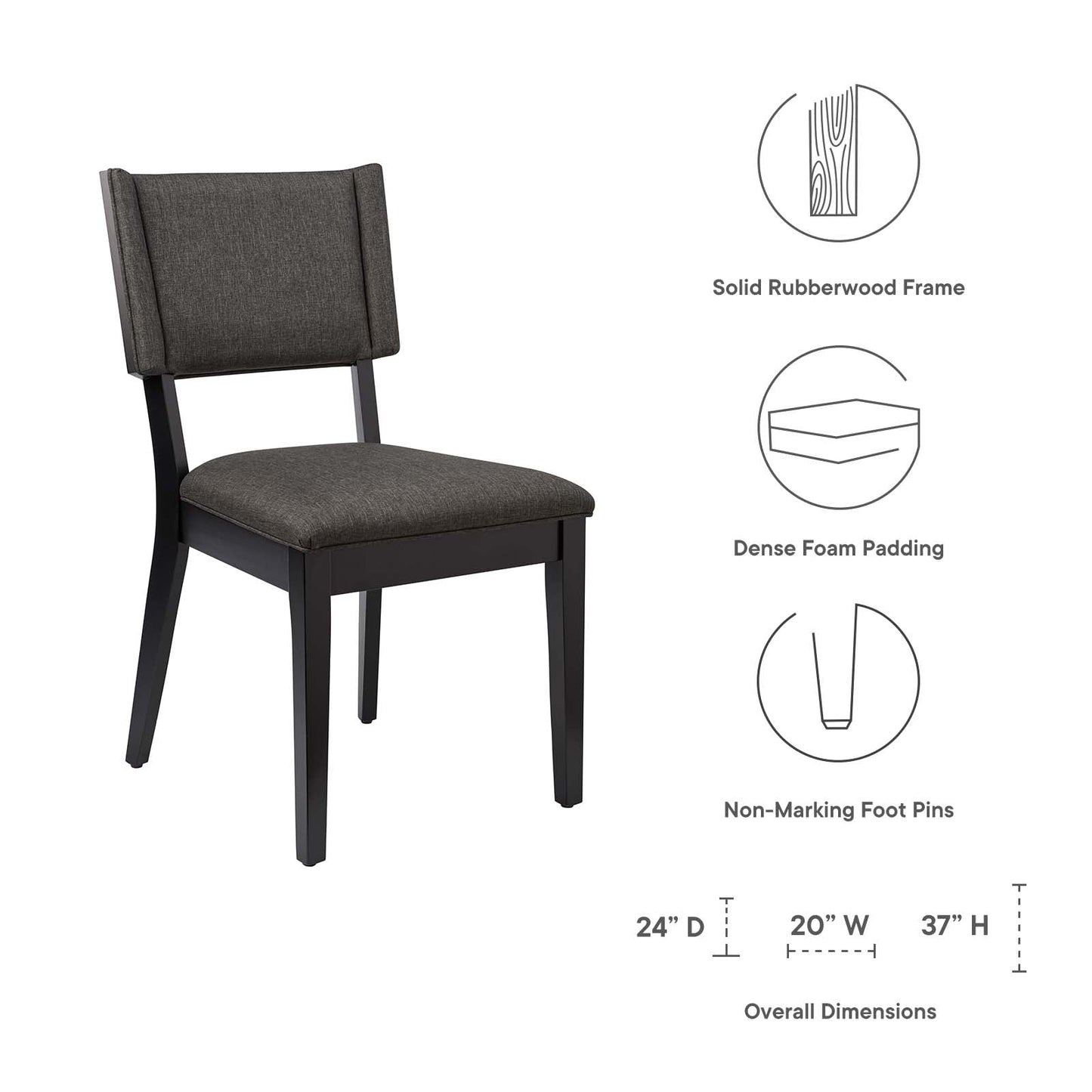 Esquire Dining Chairs - Set of 2 Gray EEI-4559-GRY