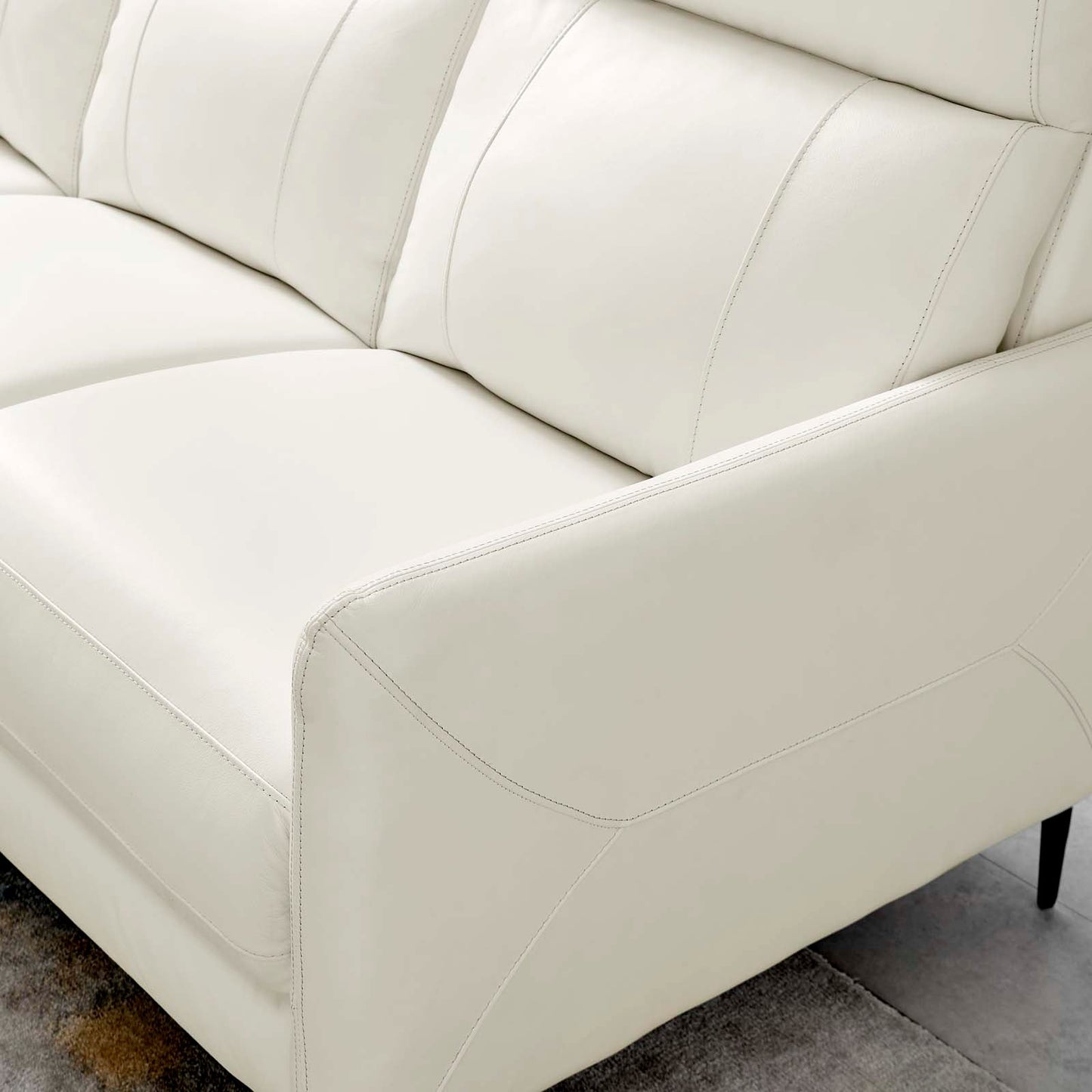 Huxley Leather Sofa White EEI-4561-WHI