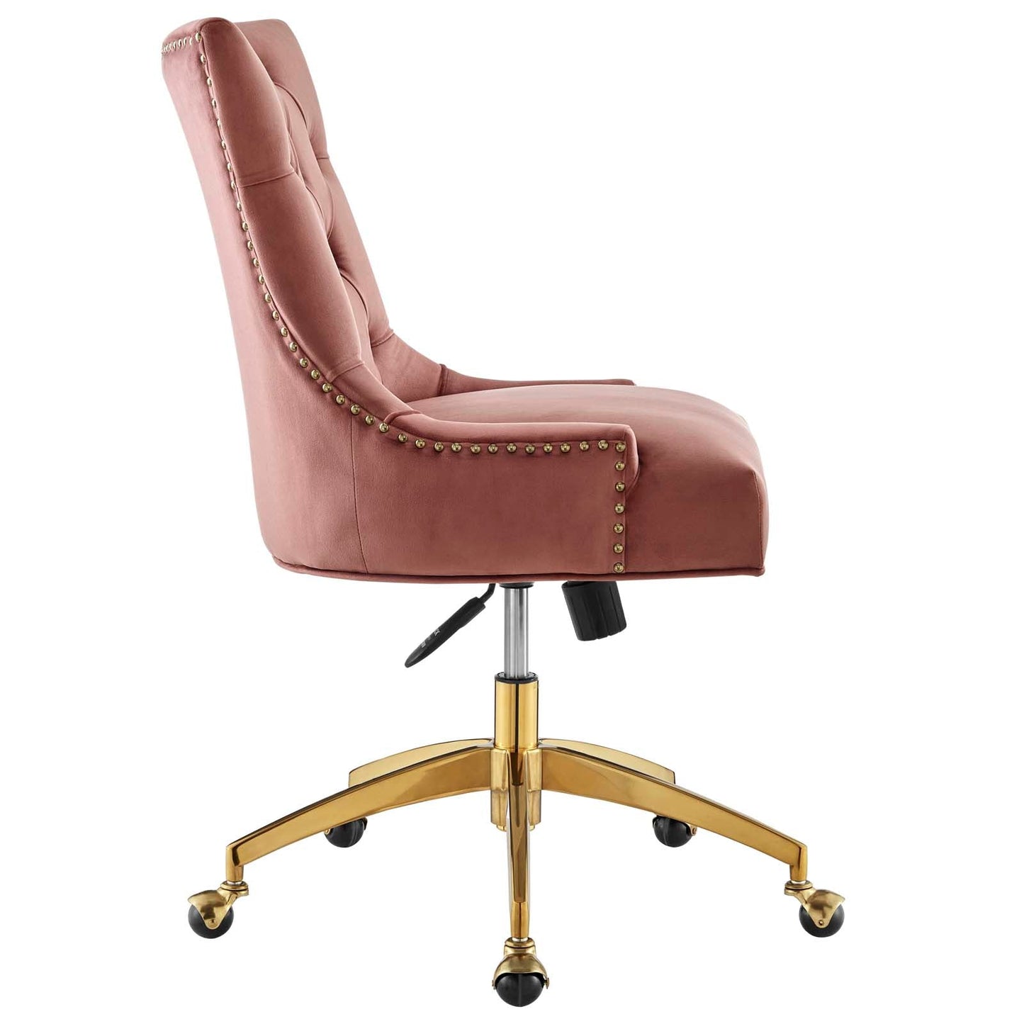 Regent Tufted Performance Velvet Office Chair Gold Dusty Rose EEI-4571-GLD-DUS