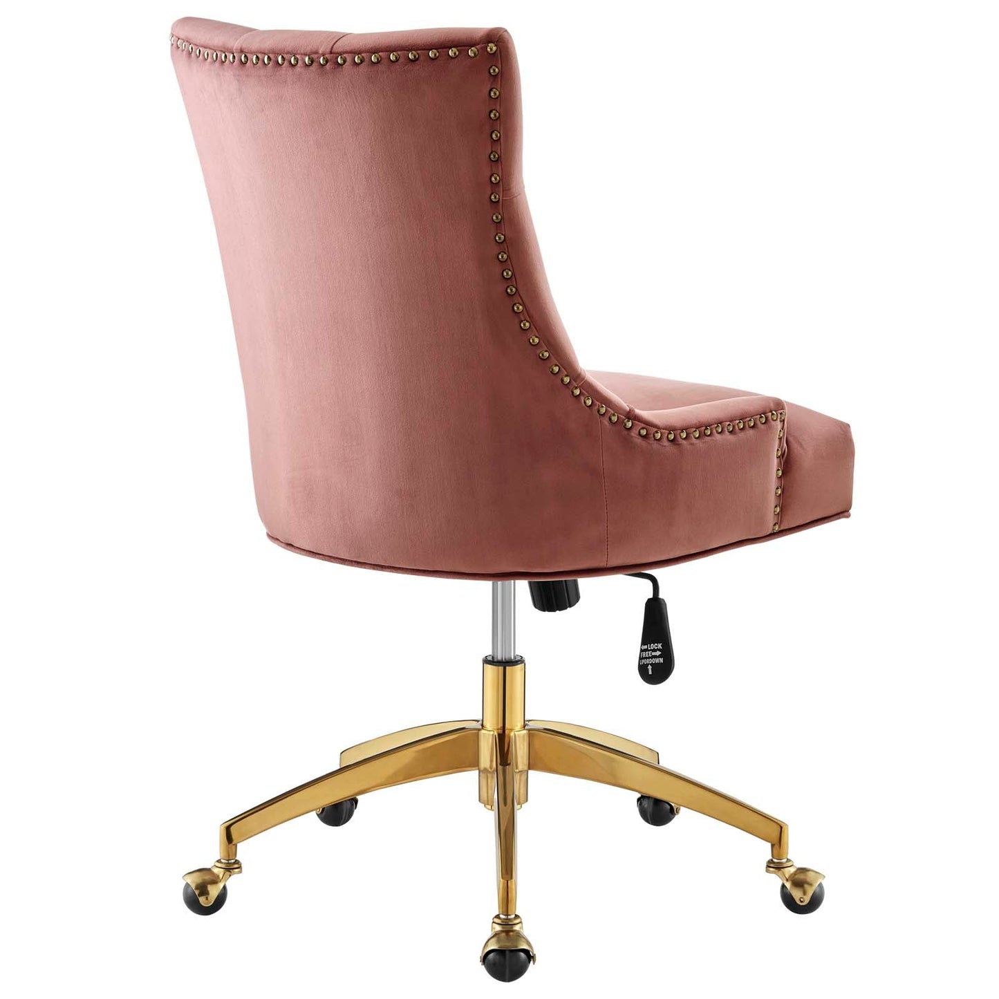 Regent Tufted Performance Velvet Office Chair Gold Dusty Rose EEI-4571-GLD-DUS