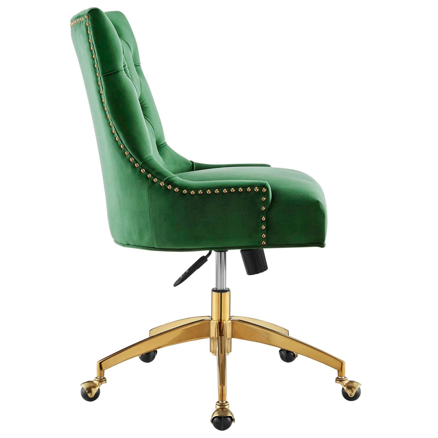 Regent Tufted Performance Velvet Office Chair Gold Emerald EEI-4571-GLD-EME