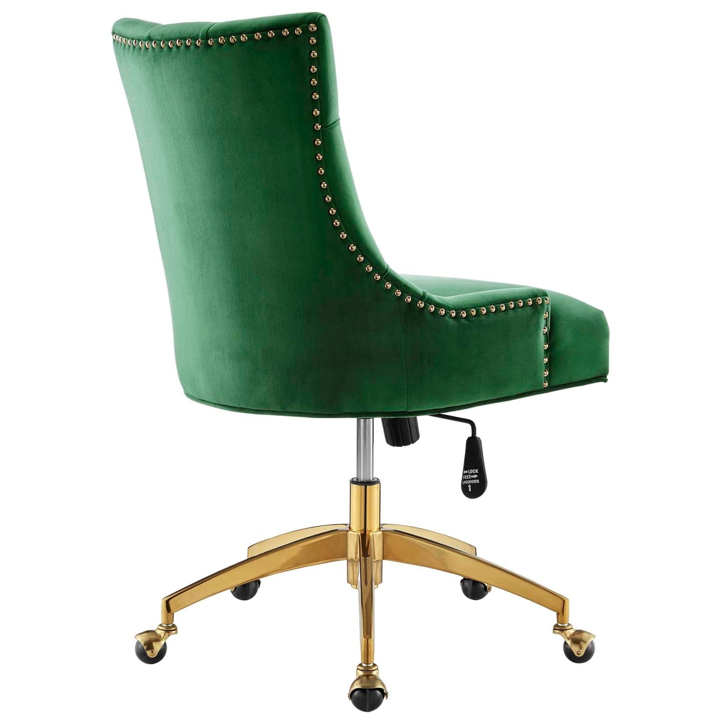 Regent Tufted Performance Velvet Office Chair Gold Emerald EEI-4571-GLD-EME