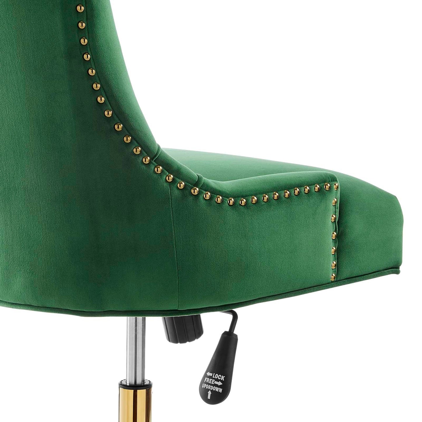 Regent Tufted Performance Velvet Office Chair Gold Emerald EEI-4571-GLD-EME