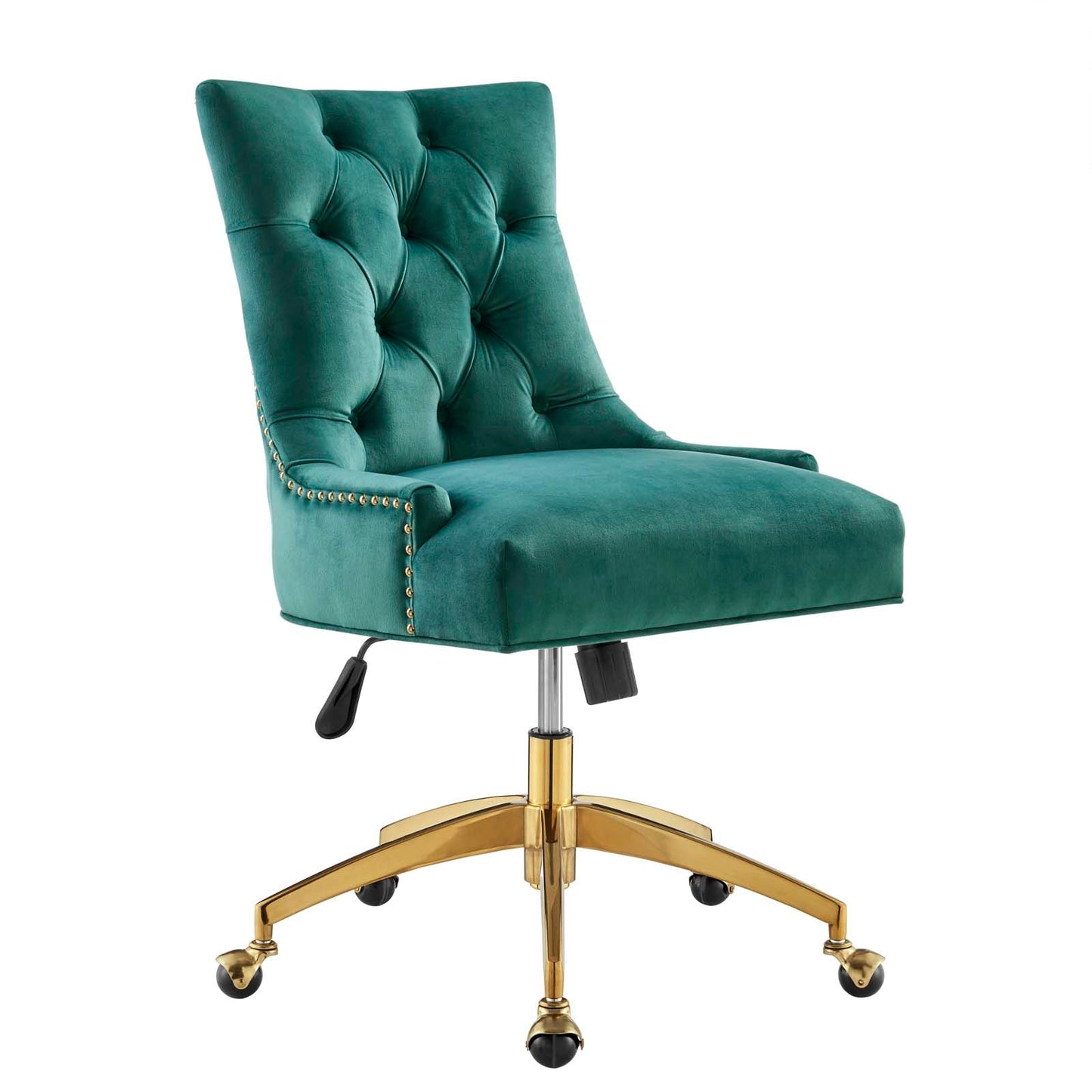 Regent Tufted Performance Velvet Office Chair Gold Teal EEI-4571-GLD-TEA