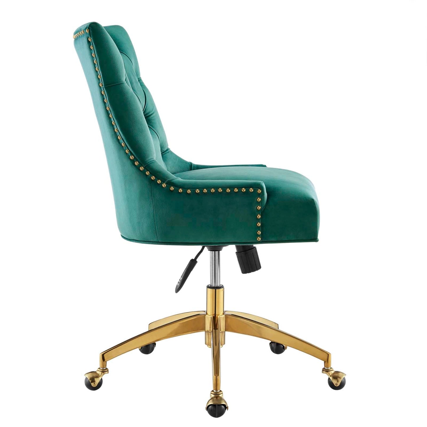 Regent Tufted Performance Velvet Office Chair Gold Teal EEI-4571-GLD-TEA