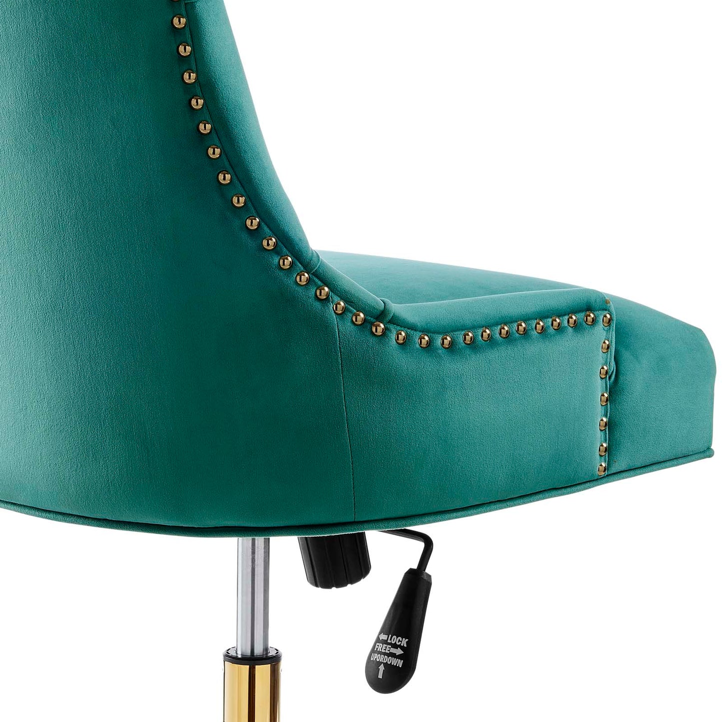 Regent Tufted Performance Velvet Office Chair Gold Teal EEI-4571-GLD-TEA