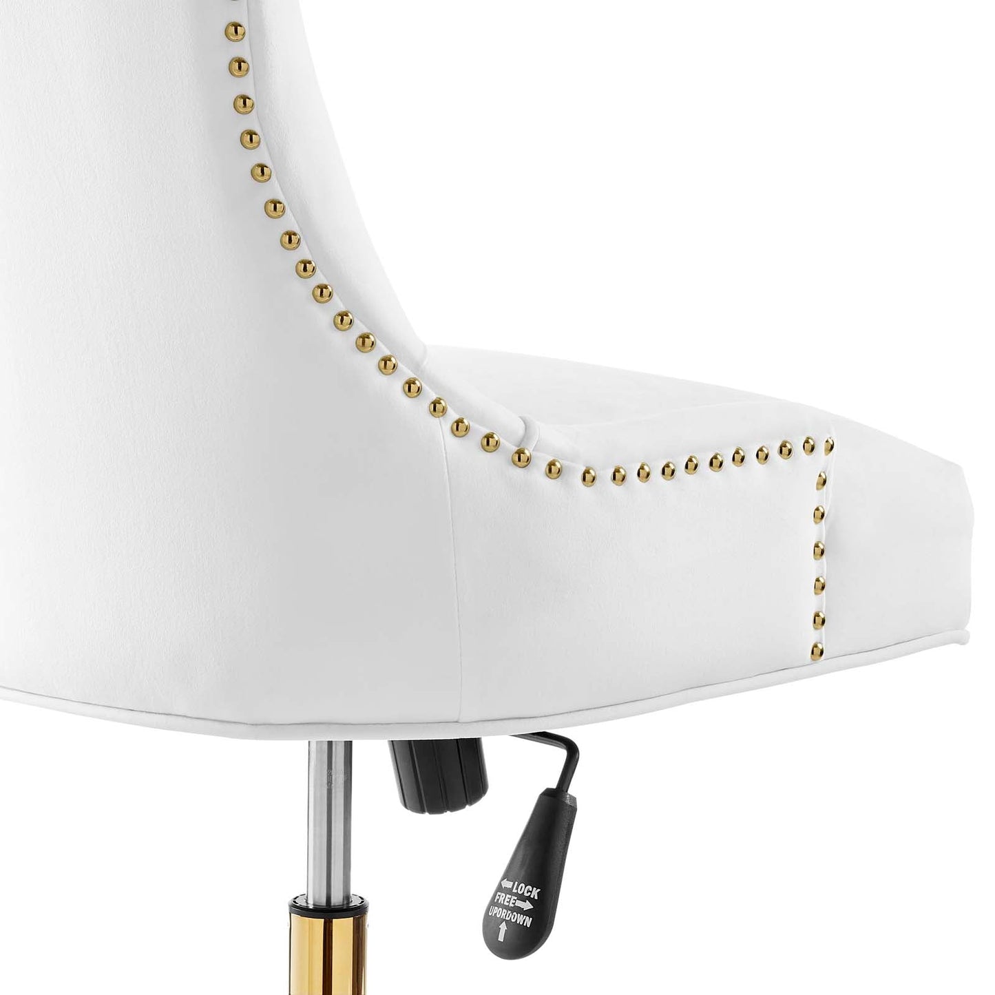 Regent Tufted Performance Velvet Office Chair Gold White EEI-4571-GLD-WHI