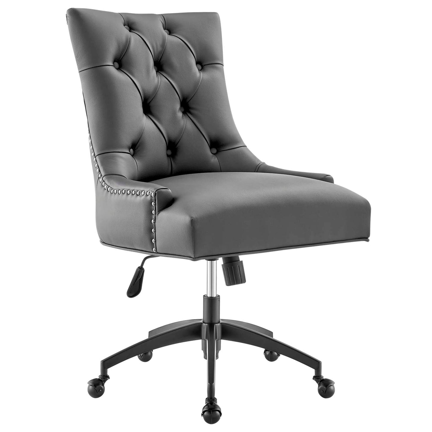 Regent Tufted Vegan Leather Office Chair Black Gray EEI-4573-BLK-GRY