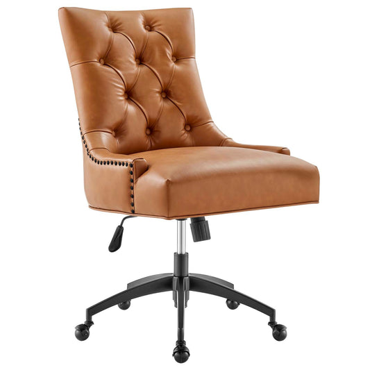 Regent Tufted Vegan Leather Office Chair Black Tan EEI-4573-BLK-TAN