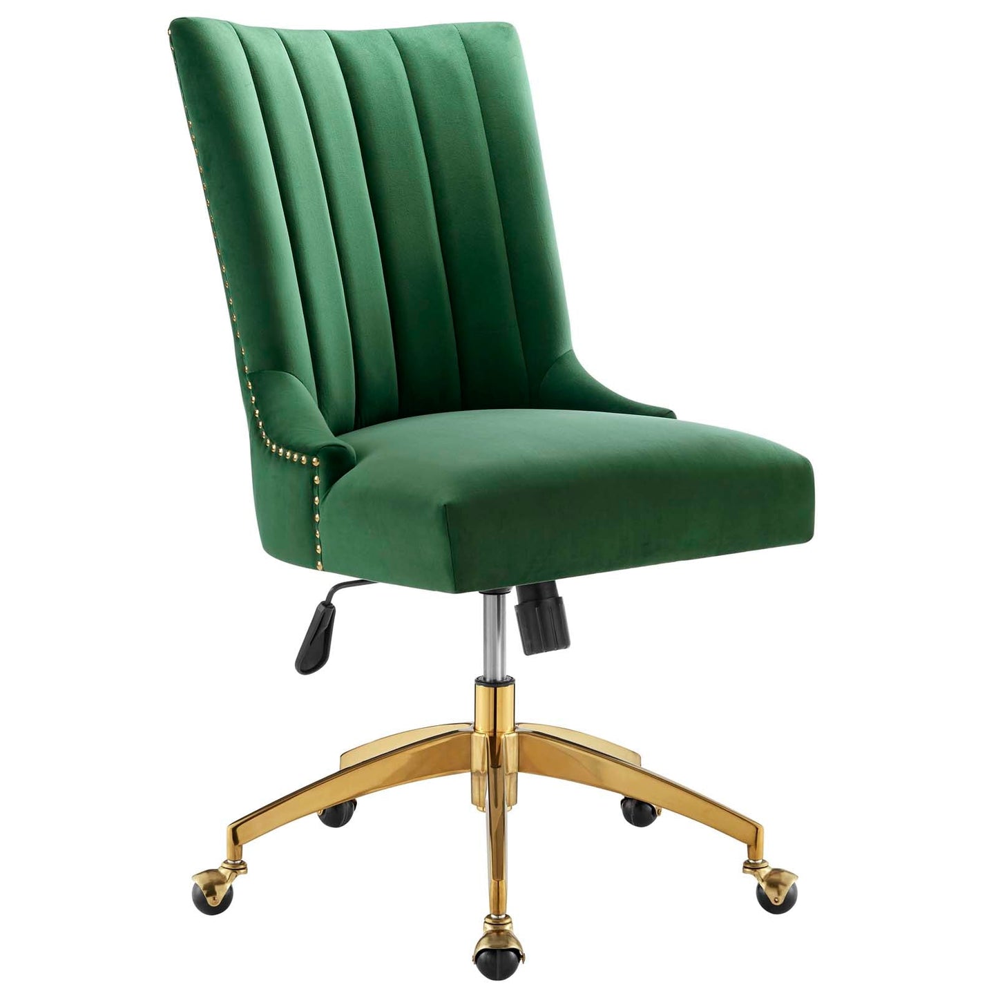 Empower Channel Tufted Performance Velvet Office Chair Gold Emerald EEI-4575-GLD-EME