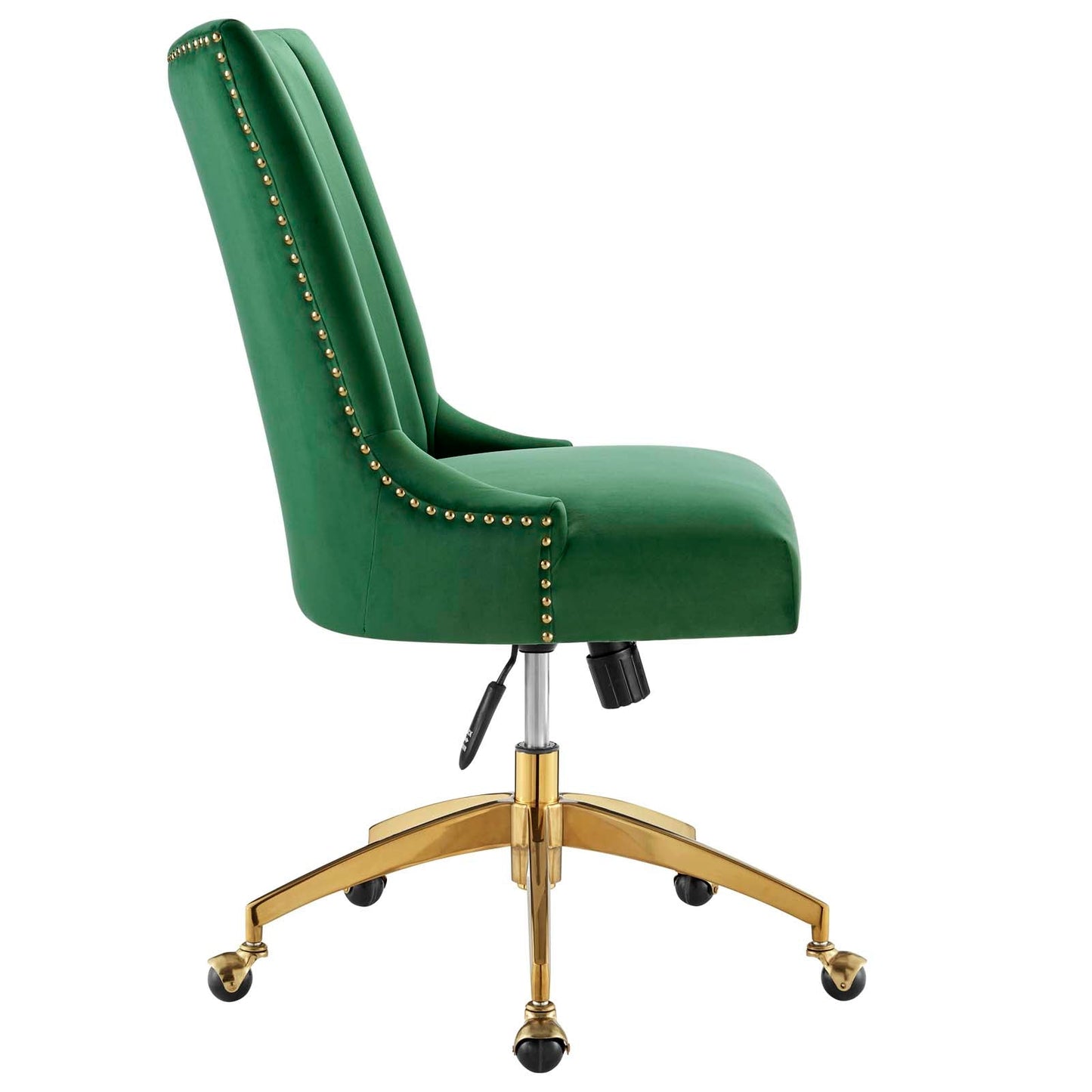 Empower Channel Tufted Performance Velvet Office Chair Gold Emerald EEI-4575-GLD-EME