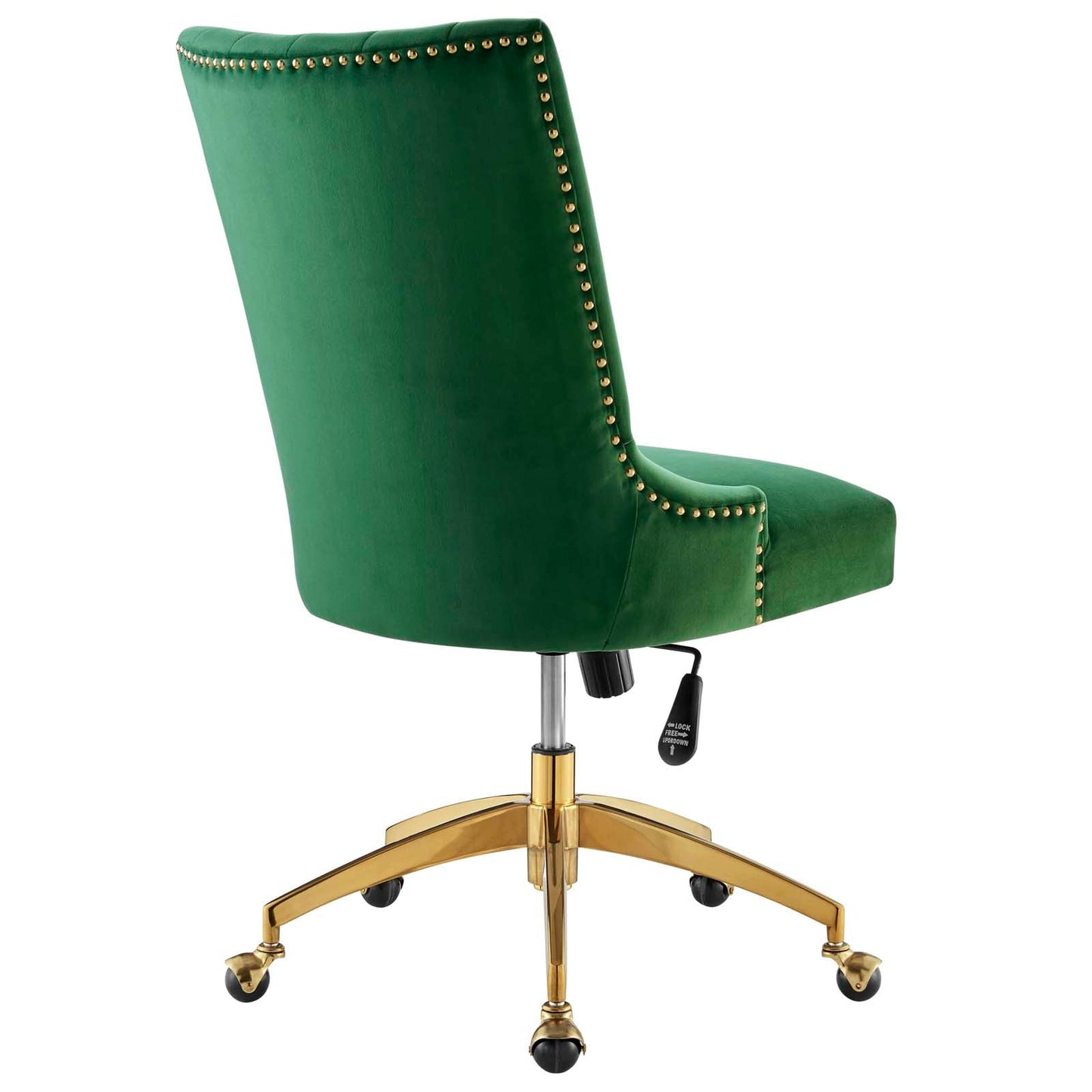 Empower Channel Tufted Performance Velvet Office Chair Gold Emerald EEI-4575-GLD-EME