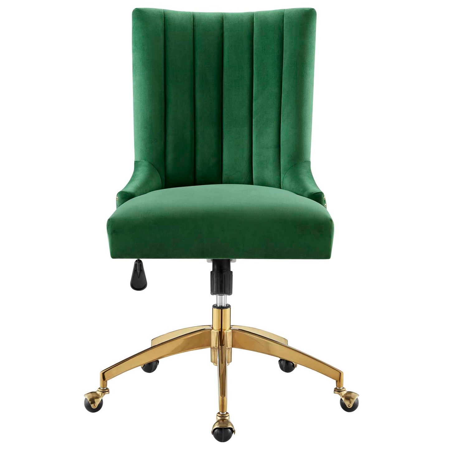 Empower Channel Tufted Performance Velvet Office Chair Gold Emerald EEI-4575-GLD-EME