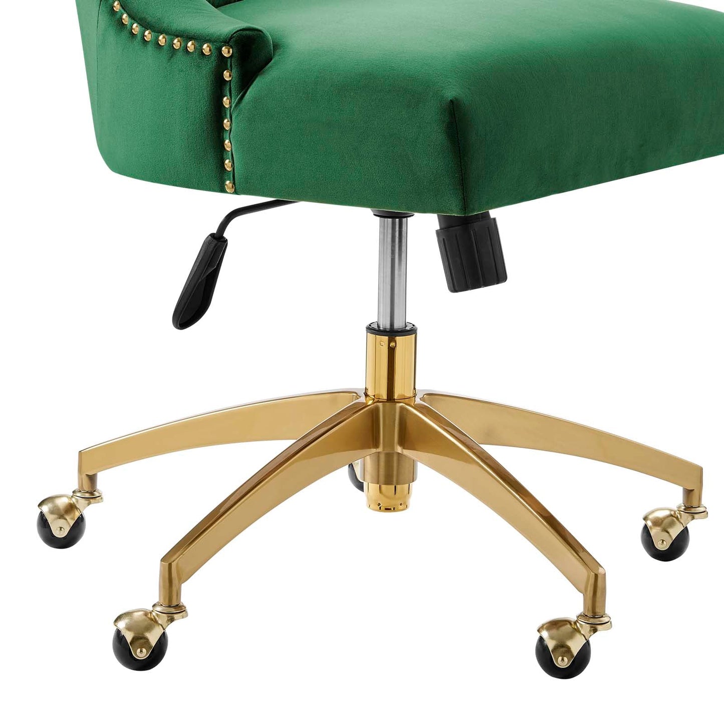 Empower Channel Tufted Performance Velvet Office Chair Gold Emerald EEI-4575-GLD-EME