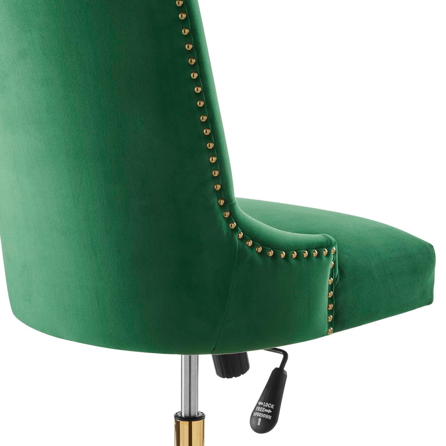 Empower Channel Tufted Performance Velvet Office Chair Gold Emerald EEI-4575-GLD-EME