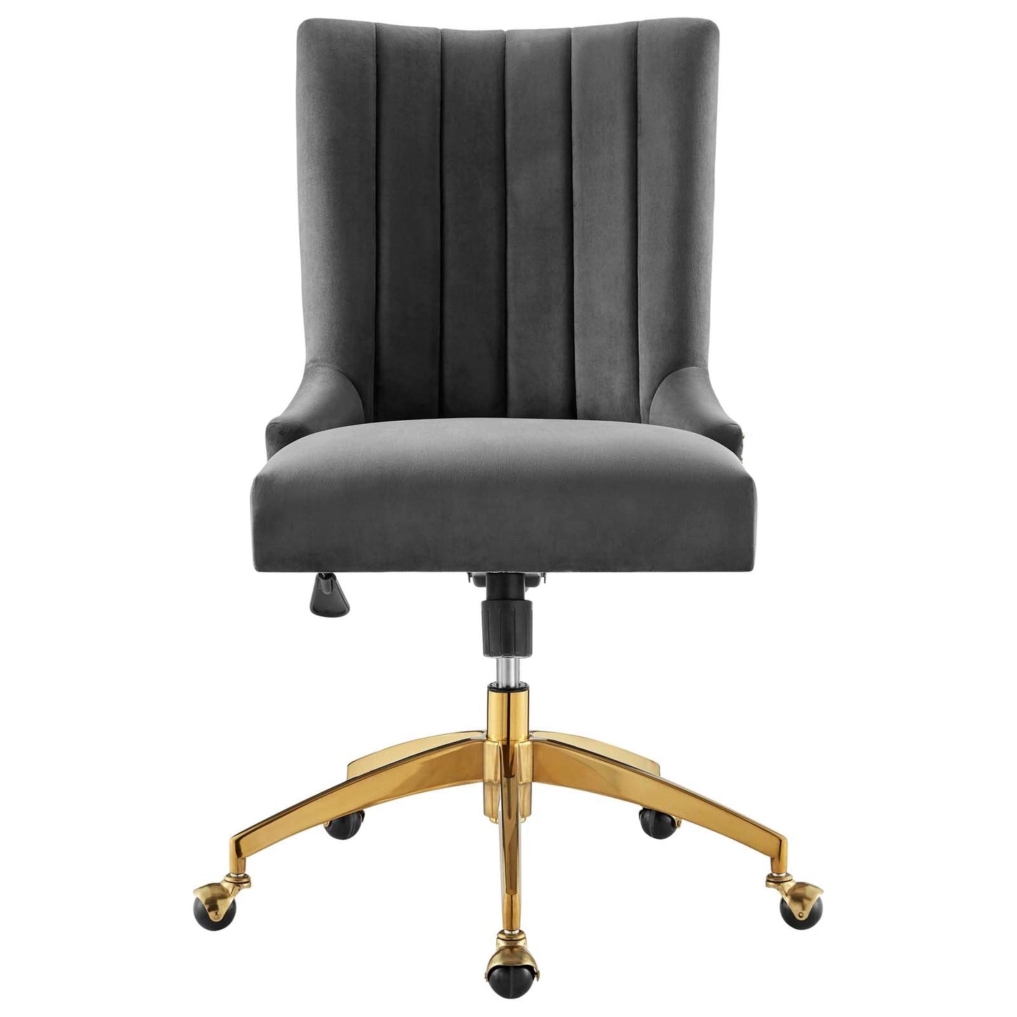 Empower Channel Tufted Performance Velvet Office Chair Gold Gray EEI-4575-GLD-GRY