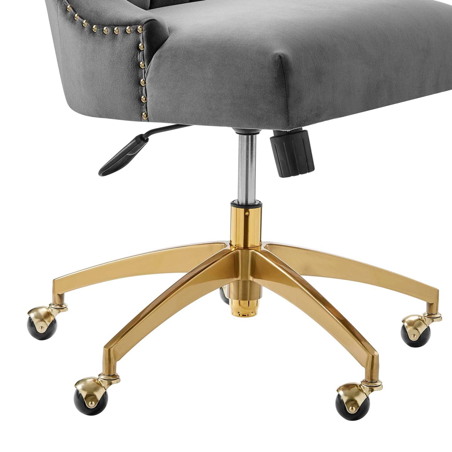 Empower Channel Tufted Performance Velvet Office Chair Gold Gray EEI-4575-GLD-GRY