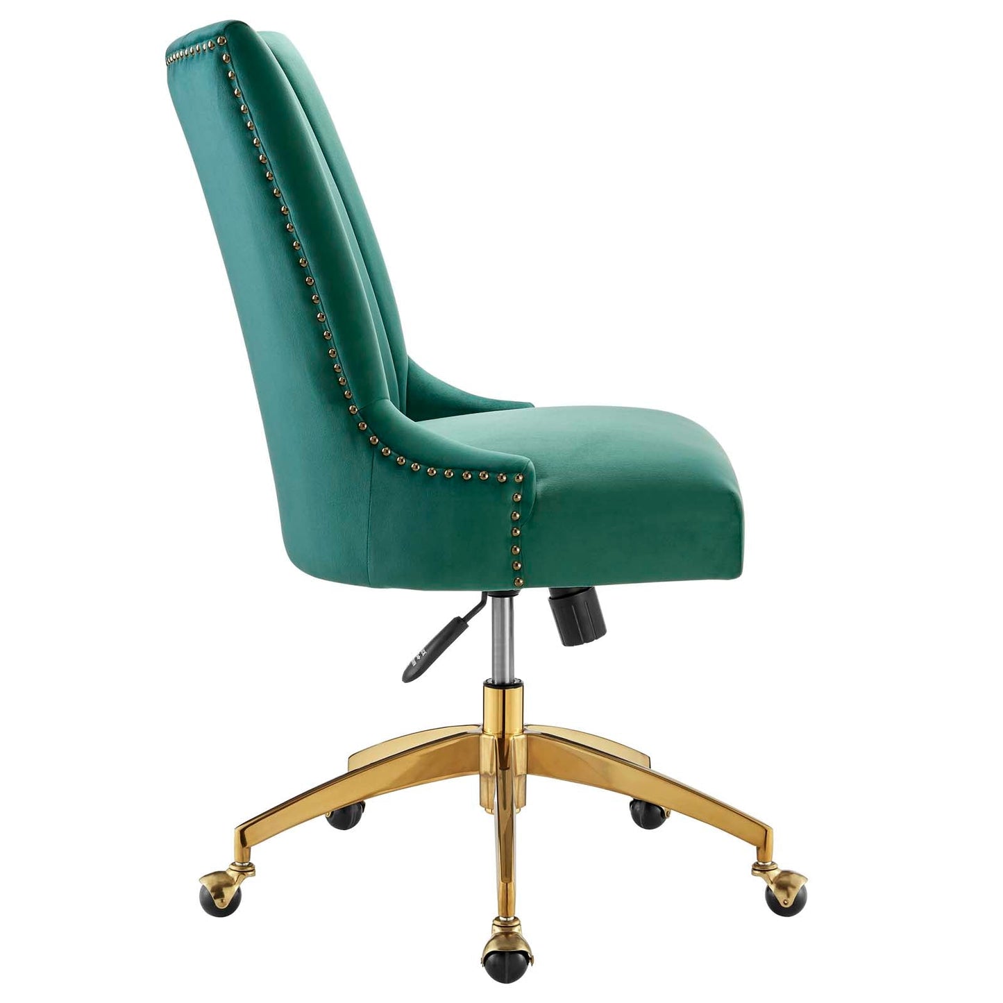 Empower Channel Tufted Performance Velvet Office Chair Gold Teal EEI-4575-GLD-TEA