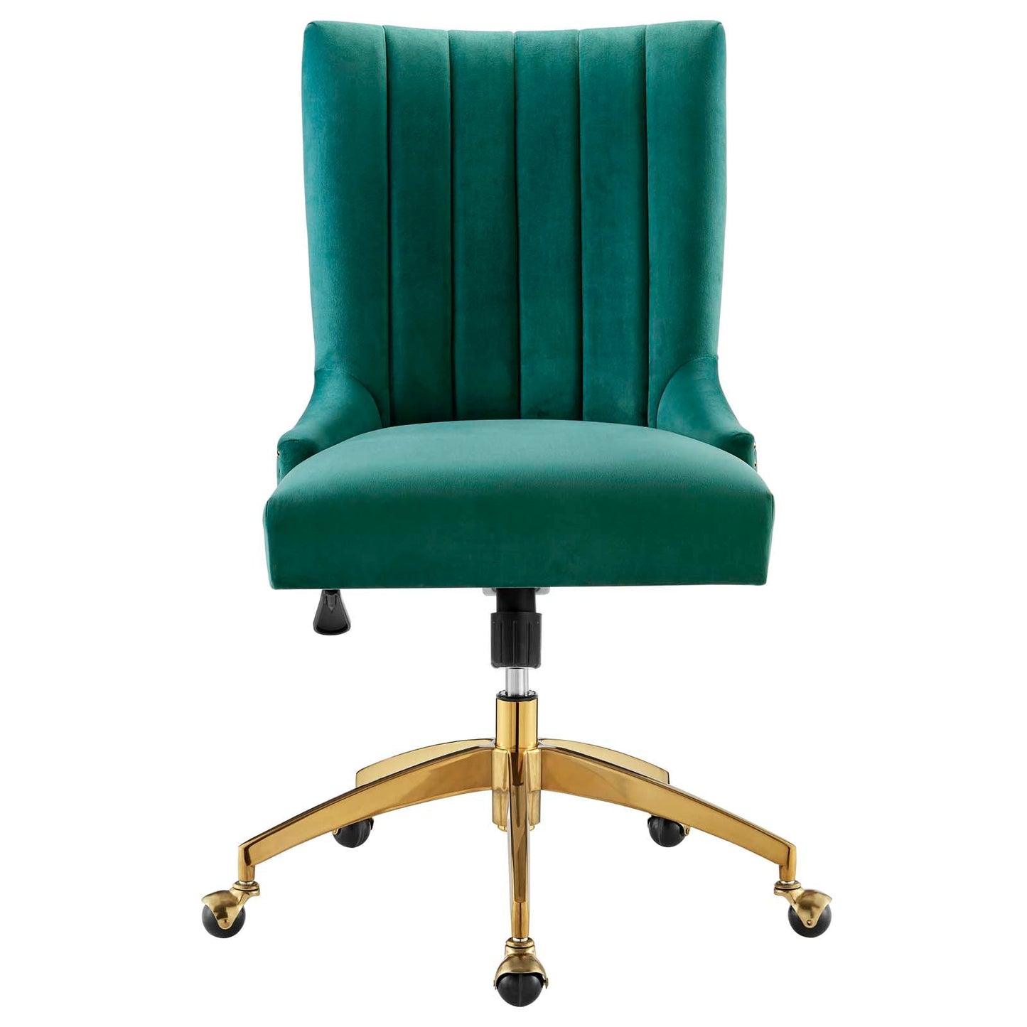 Empower Channel Tufted Performance Velvet Office Chair Gold Teal EEI-4575-GLD-TEA