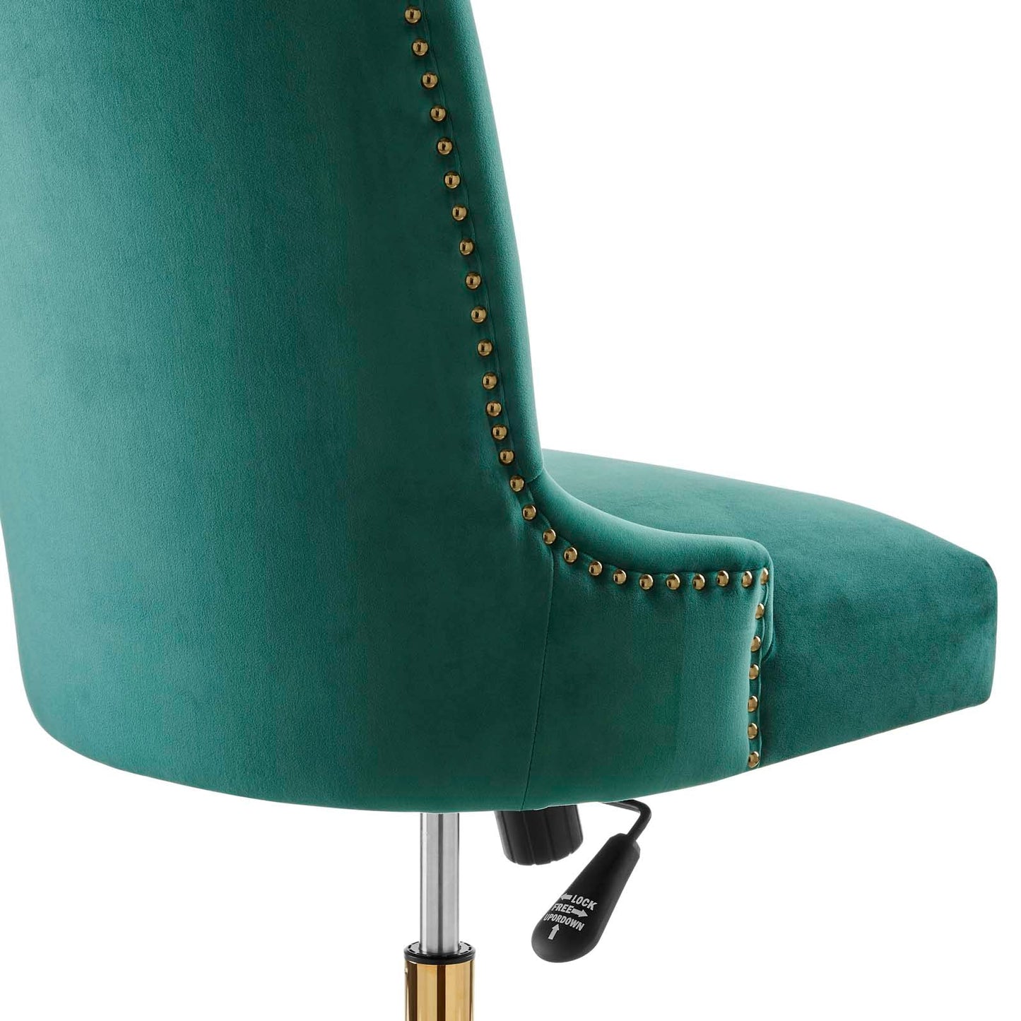 Empower Channel Tufted Performance Velvet Office Chair Gold Teal EEI-4575-GLD-TEA