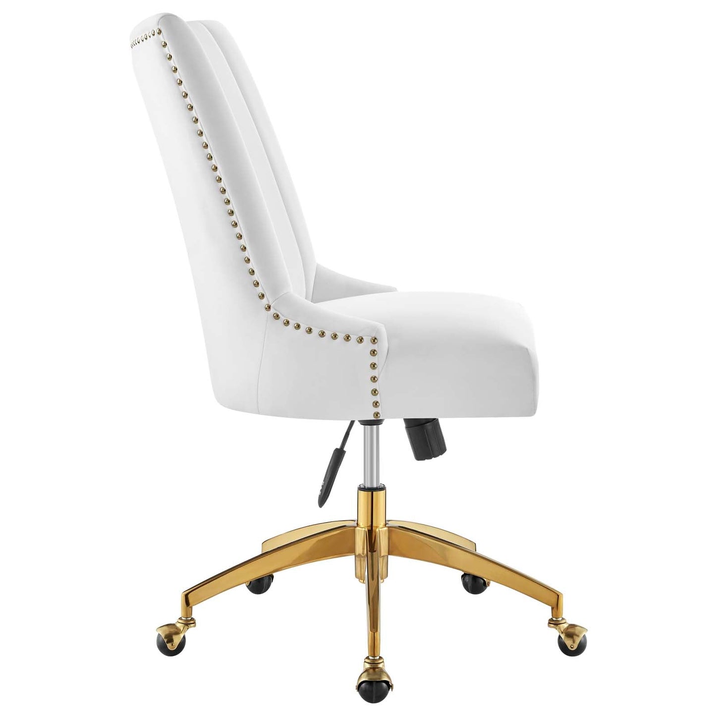 Empower Channel Tufted Performance Velvet Office Chair Gold White EEI-4575-GLD-WHI