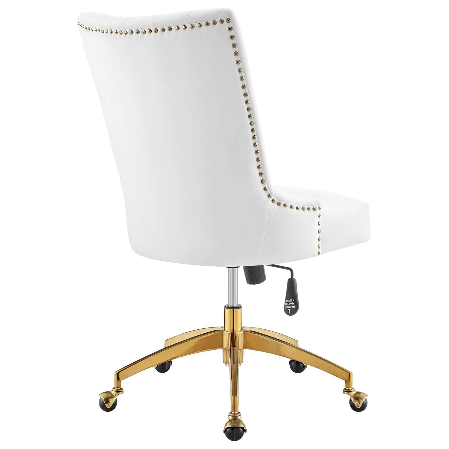 Empower Channel Tufted Performance Velvet Office Chair Gold White EEI-4575-GLD-WHI