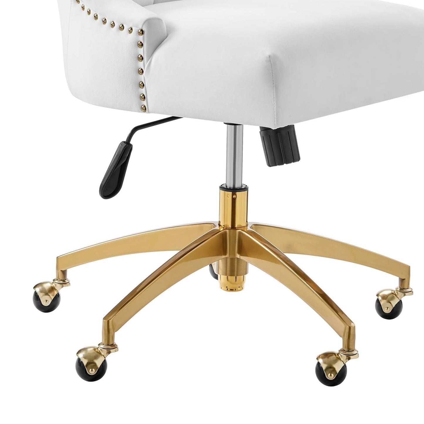 Empower Channel Tufted Performance Velvet Office Chair Gold White EEI-4575-GLD-WHI