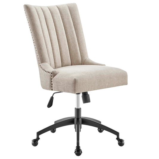 Empower Channel Tufted Fabric Office Chair Black Beige EEI-4576-BLK-BEI