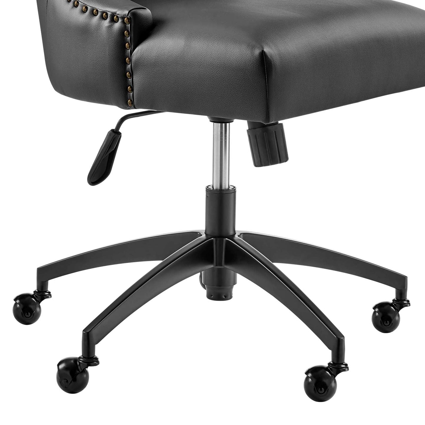 Empower Channel Tufted Vegan Leather Office Chair Black Black EEI-4577-BLK-BLK