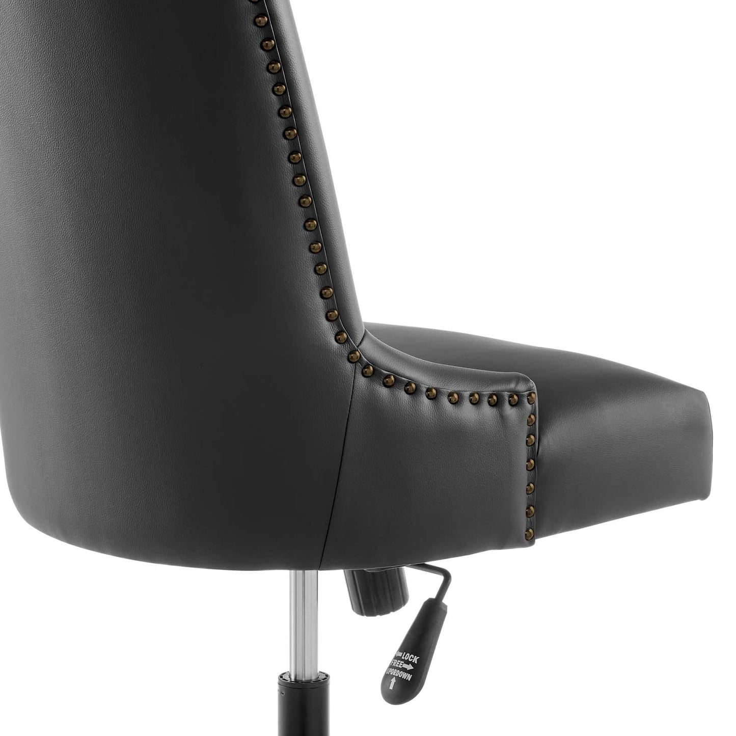 Empower Channel Tufted Vegan Leather Office Chair Black Black EEI-4577-BLK-BLK