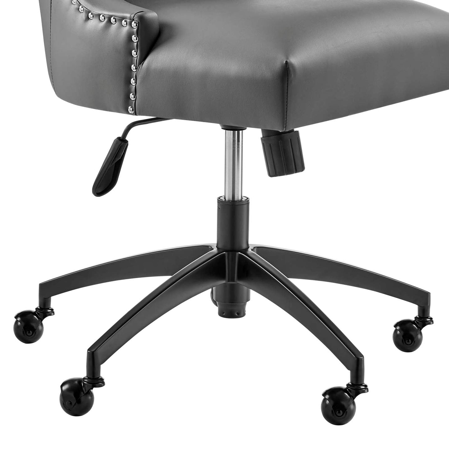 Empower Channel Tufted Vegan Leather Office Chair Black Gray EEI-4577-BLK-GRY