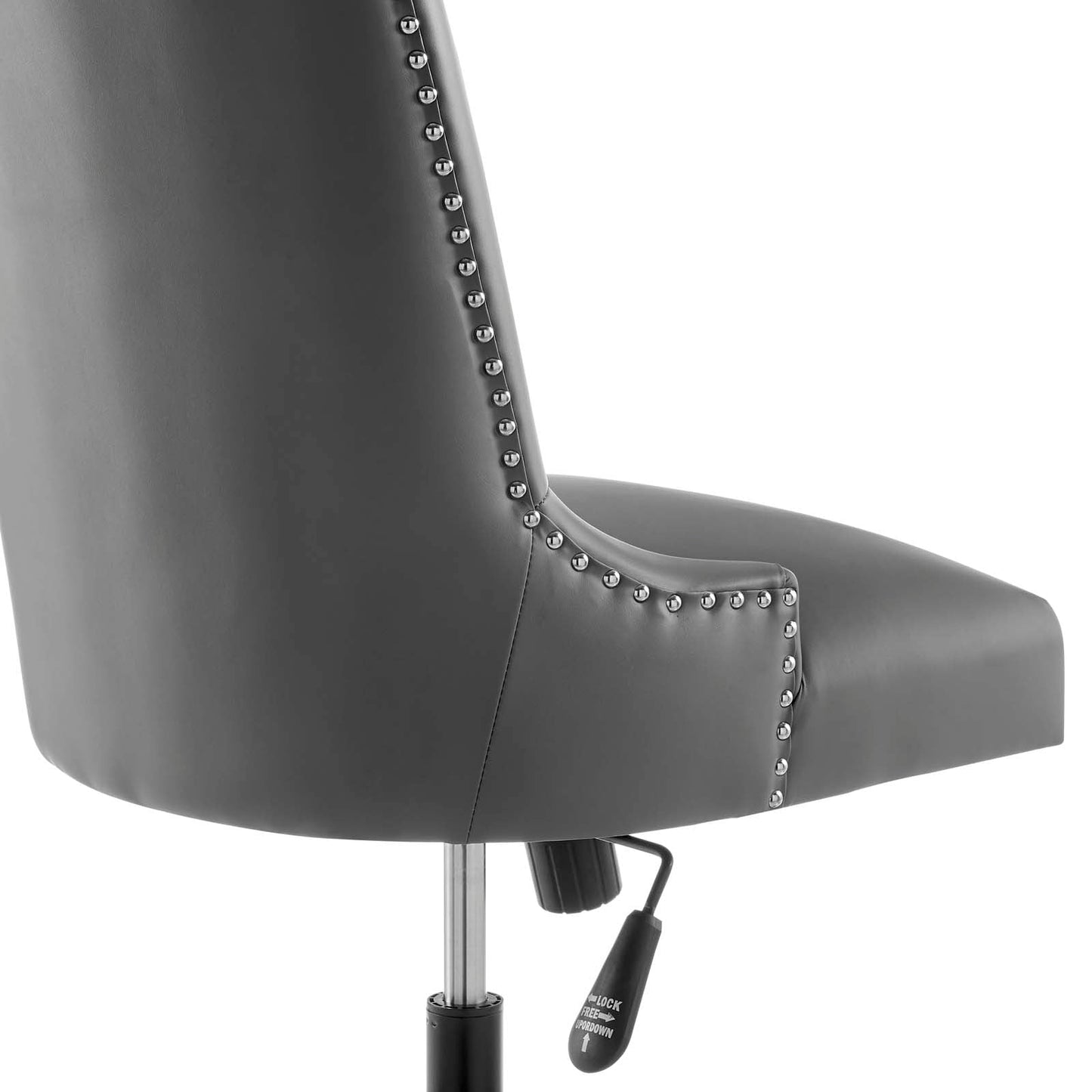 Empower Channel Tufted Vegan Leather Office Chair Black Gray EEI-4577-BLK-GRY