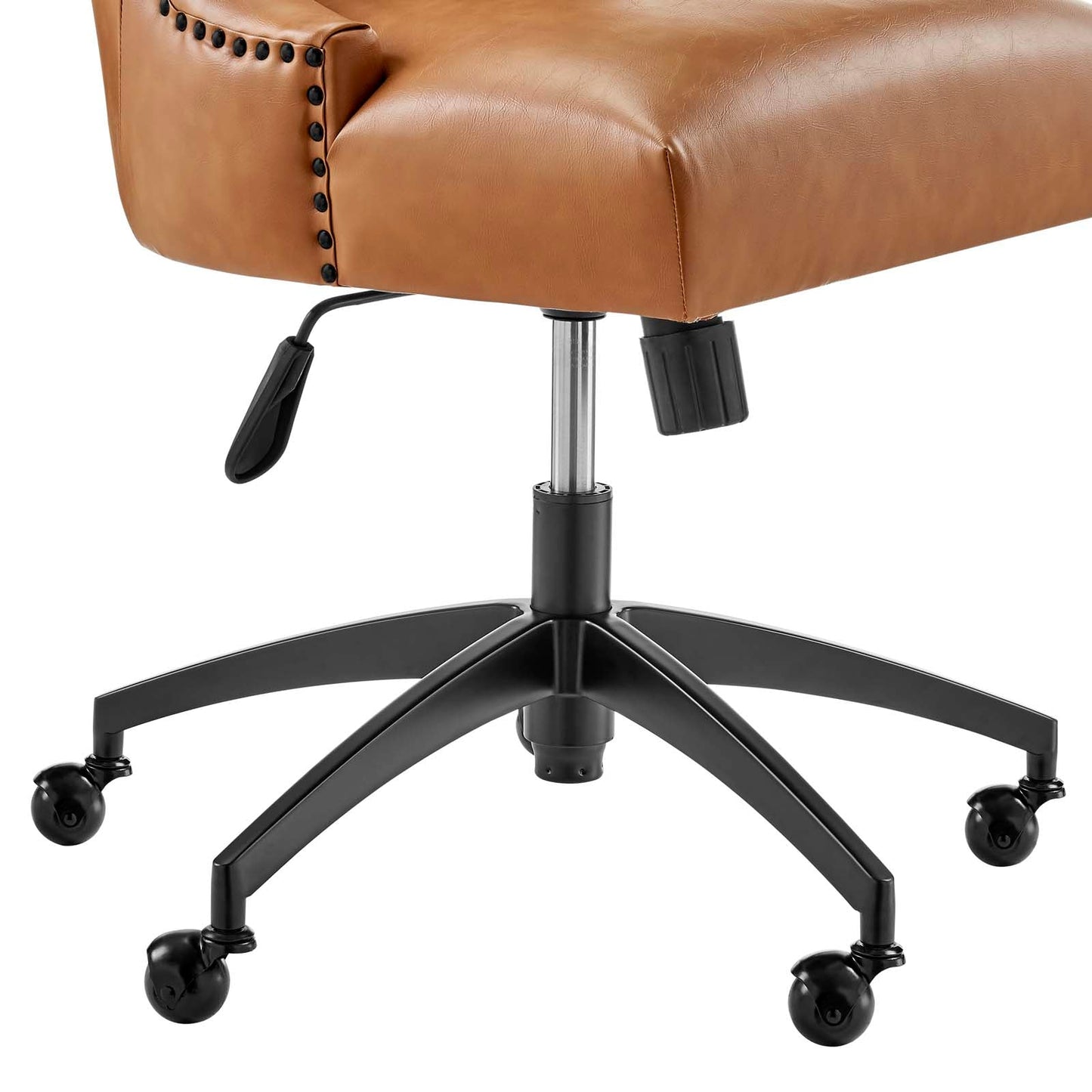 Empower Channel Tufted Vegan Leather Office Chair Black Tan EEI-4577-BLK-TAN