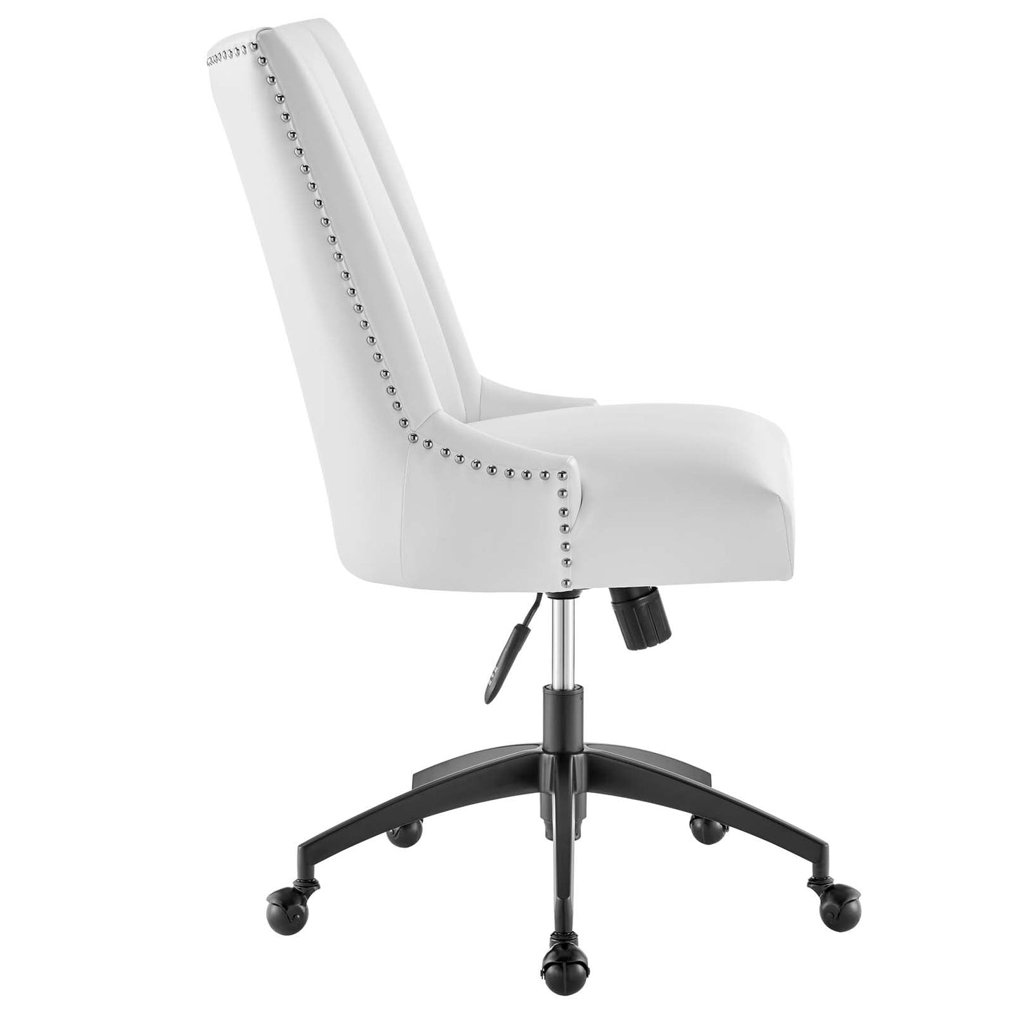 Empower Channel Tufted Vegan Leather Office Chair Black White EEI-4577-BLK-WHI