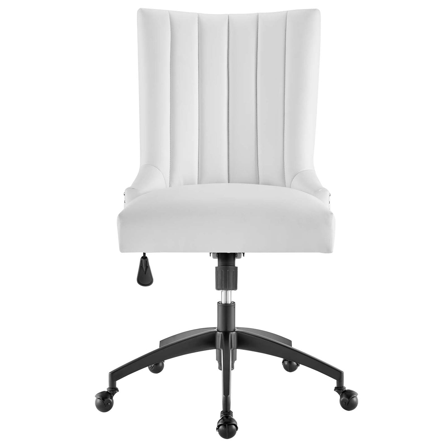 Empower Channel Tufted Vegan Leather Office Chair Black White EEI-4577-BLK-WHI