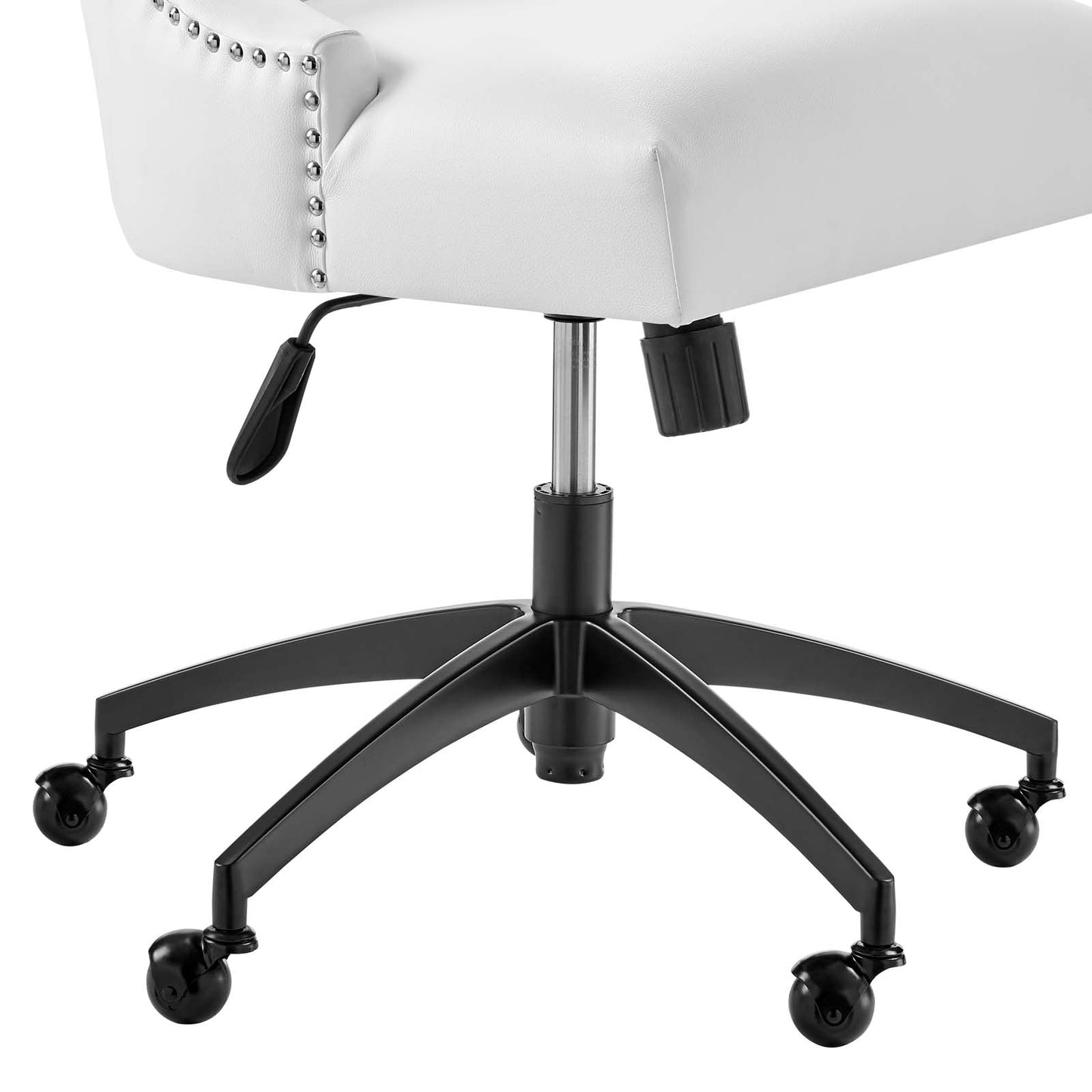 Empower Channel Tufted Vegan Leather Office Chair Black White EEI-4577-BLK-WHI