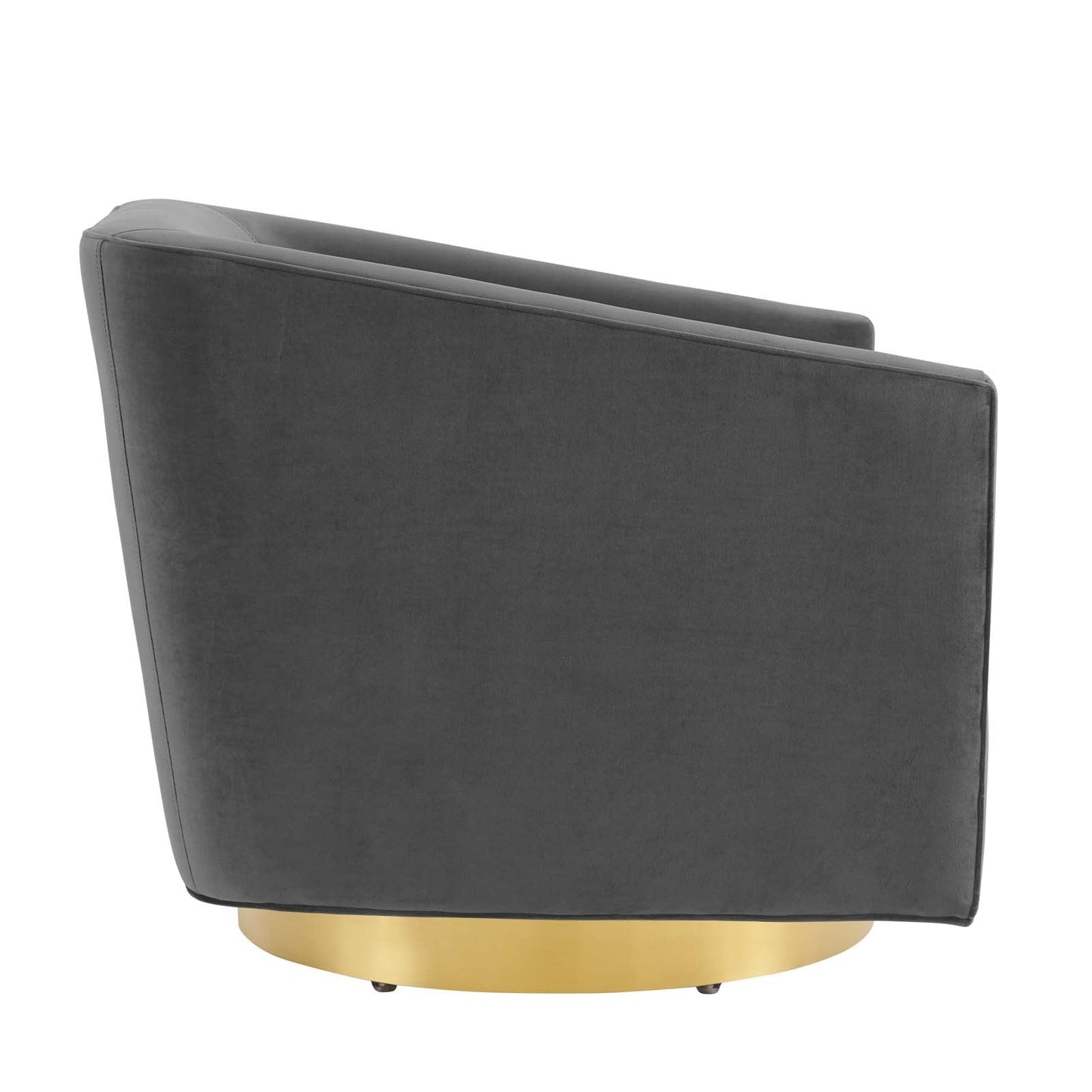 Twist Accent Lounge Performance Velvet Swivel Chair Gold Charcoal EEI-4626-GLD-CHA