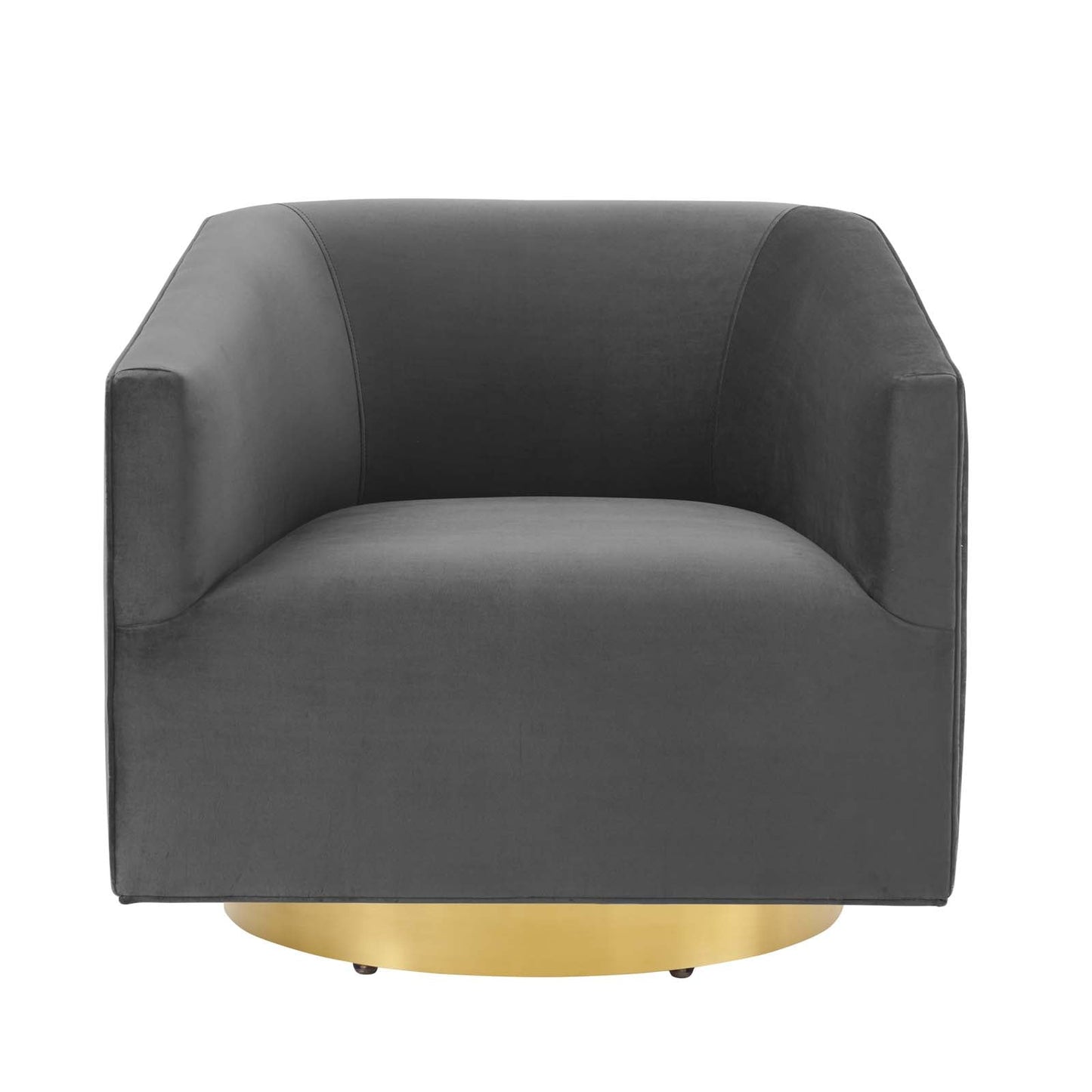 Twist Accent Lounge Performance Velvet Swivel Chair Gold Charcoal EEI-4626-GLD-CHA