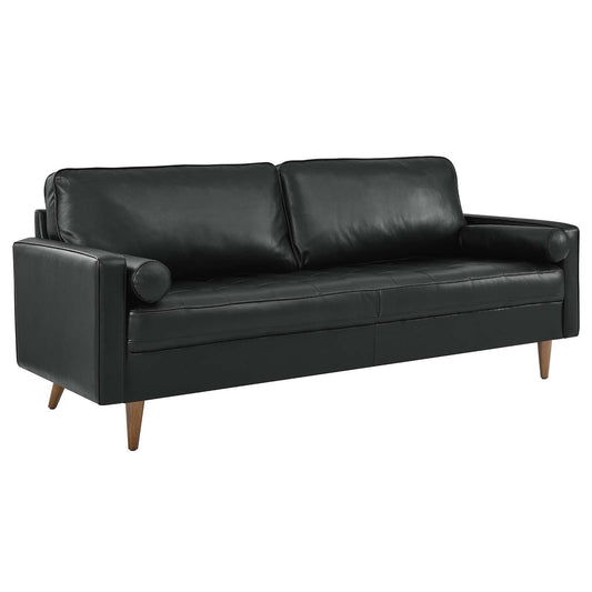 Valour 81" Leather Sofa Black EEI-4634-BLK