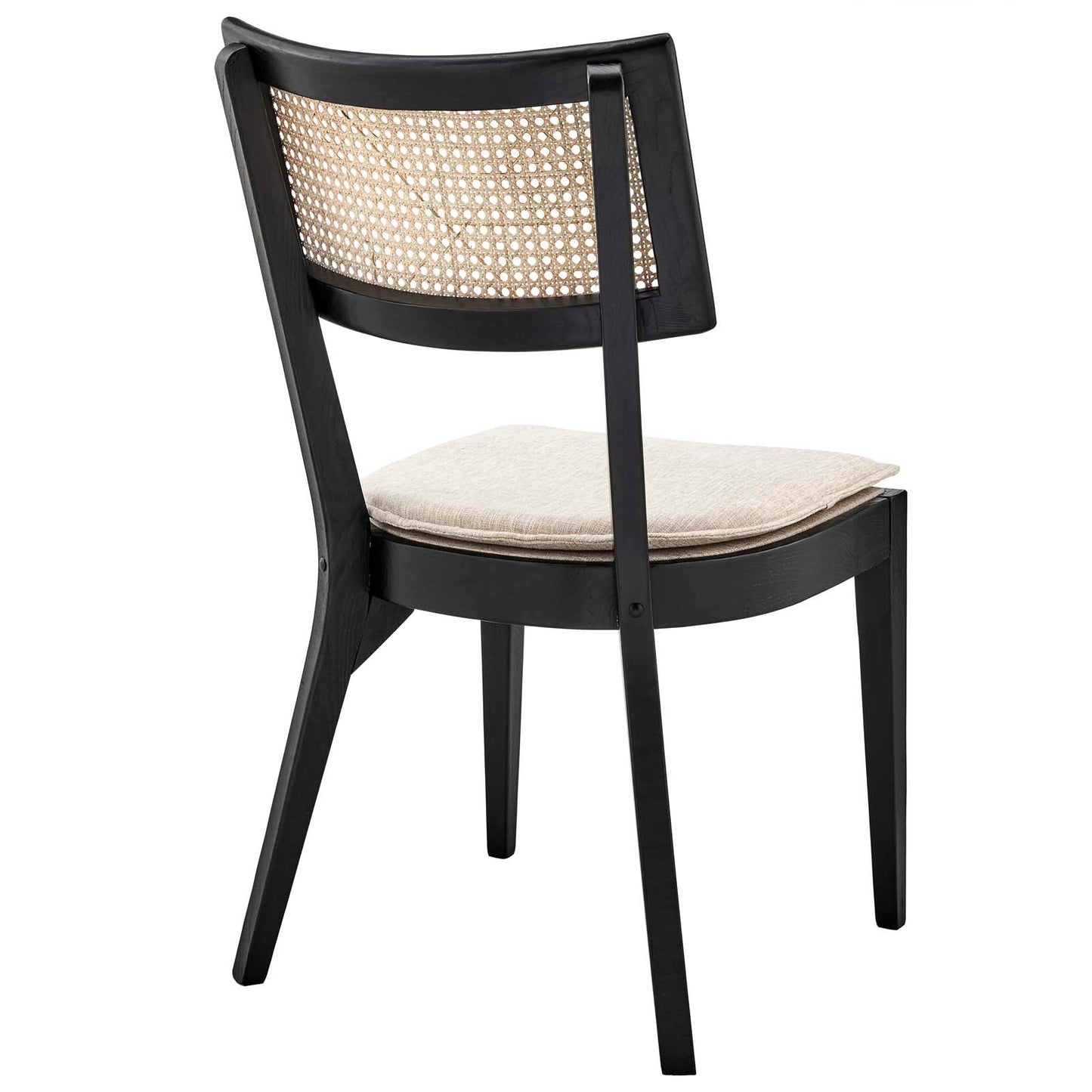 Caledonia Wood Dining Chair Black Beige EEI-4648-BLK-BEI